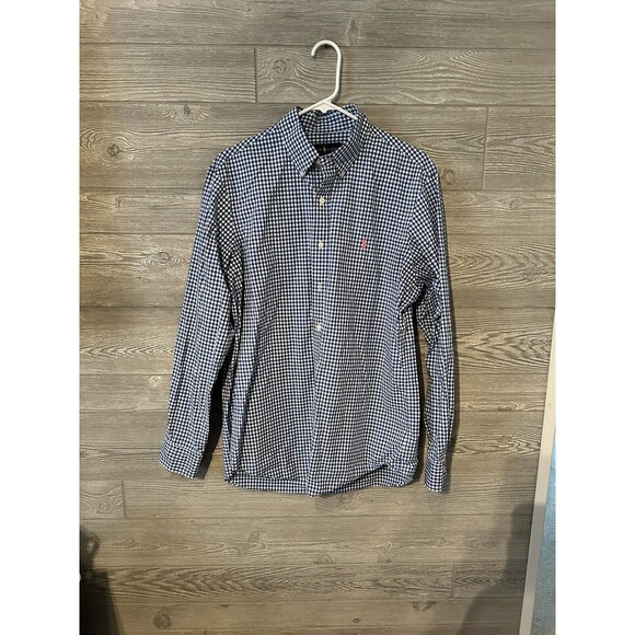 Polo Ralph‎ Lauren Men's Long Sleeve Button Front Shirt Blue Checks Size Large - Picture 1 of 8